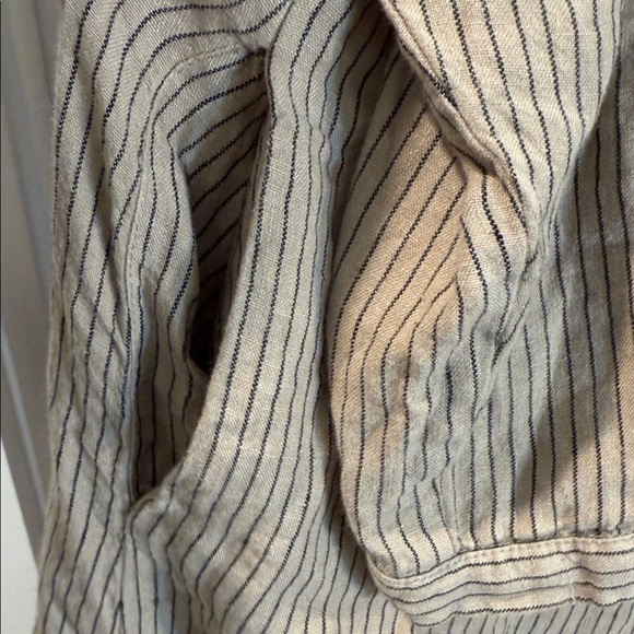 SAUTHS linen maxi dress in almond stripes large - Picture 14 of 15